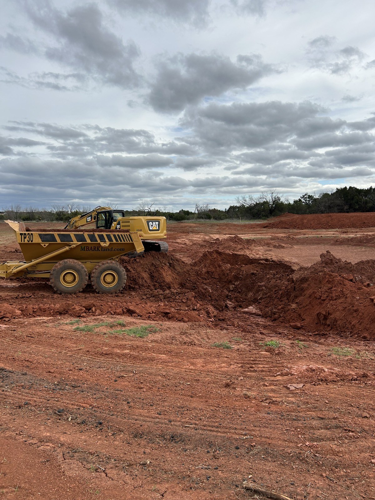 Articulated dump truck on site
