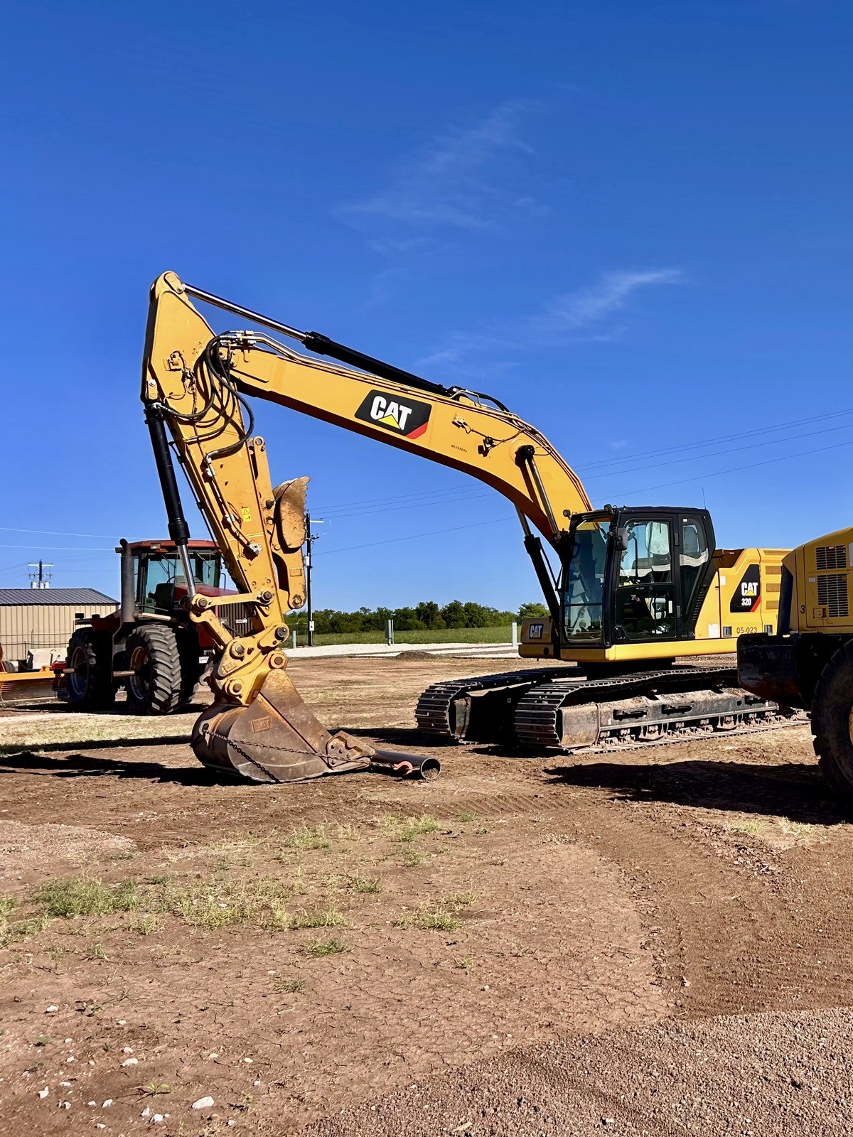 CAT excavator on site